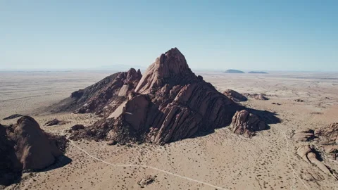 Drone view of rocky mountain in African desert Stock Footage 315959390