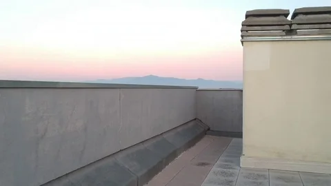 Drone view from rooftop in Rome Video stock 100846231