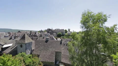 Drone view on the rooftops of a village Stock Footage 131305994
