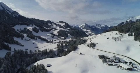 Drone view of rougement and gstaad Stock-Footage 103363116