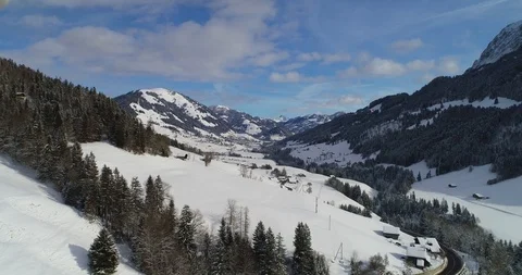 Drone view of rougement and gstaad Stock-Footage 103363335
