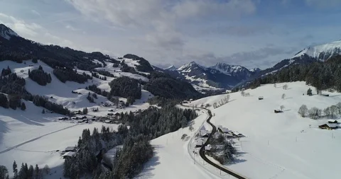 Drone view of rougement and gstaad Stock-Footage 103364026