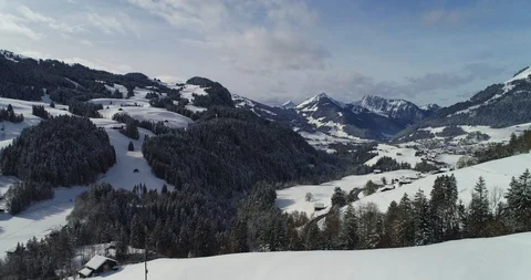 Drone view of rougement and gstaad Stock-Footage 103364102