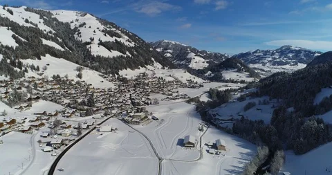 Drone view of rougement and gstaad Stock-Footage 103364301