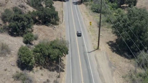 Drone View Rural Mountain Road Los Angeles California Stock Footage 159239987