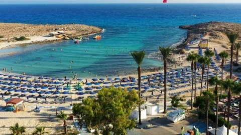 Drone view of the Sandy Bay beach  Stock Footage 113762152