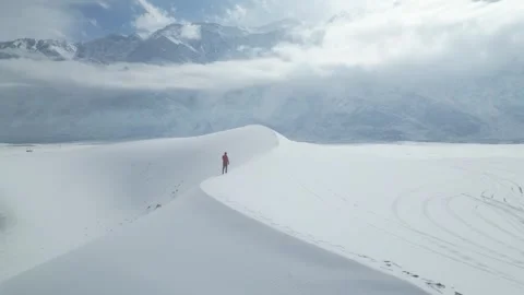 Drone view of Sarfaranga cold desert skardu pakistan Stock Footage 345743698