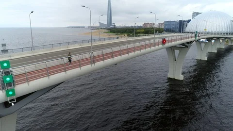 Drone view to sea bridge. Stock Footage 103667134