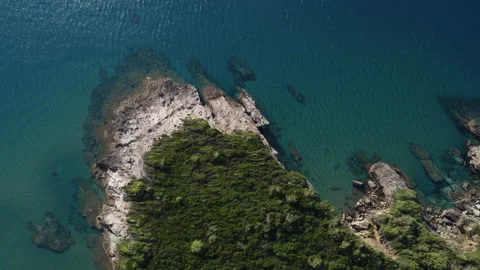 Drone view of a sea coast Stock Footage 158896382