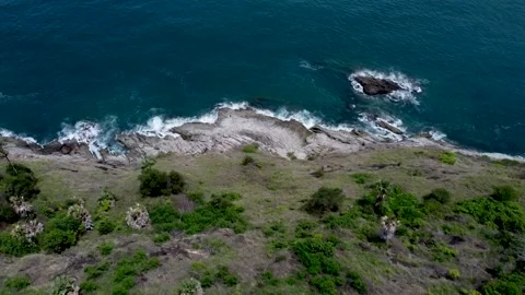 Drone view of the seaside in the tropics Stock Footage 166779910