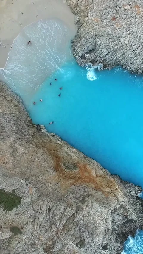Drone view of Seitan Limania beach in Crete. Vídeos de archivo 334010259