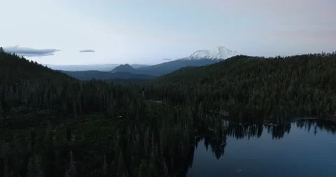 Drone view of Shasta-Trinity Forest, aerial shot of Mount Shasta and Castle Lake Vídeo Stock 165772210
