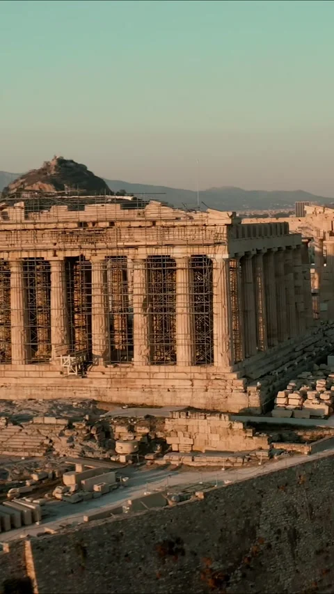 Drone view shows Parthenon in Athens Greece from different angles Vídeos de archivo 335085220
