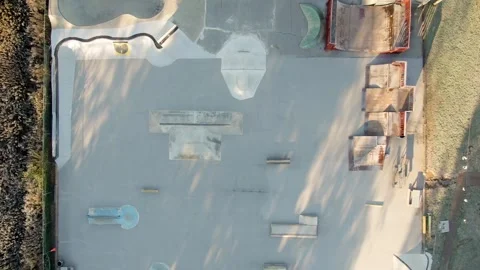 Drone view of skate park Stock Footage 245206456