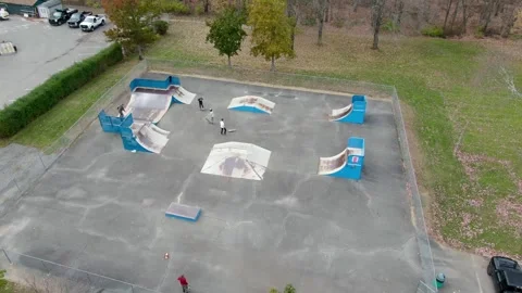 Drone view of skate park Vídeos de archivo 245207728