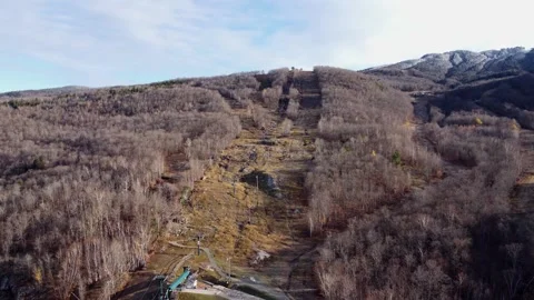 Drone view of a ski slope in the fall season HD Stock-Footage 204822864