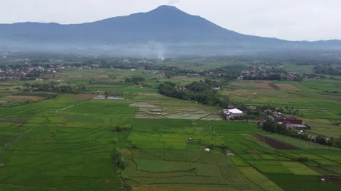 The drone view of Slamet Mountain in Banyumas Regency Stock Footage 297843619