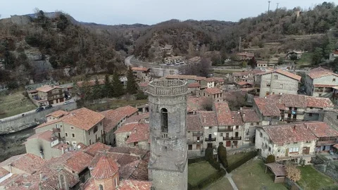 Drone view of small mountain village Stock Footage 102215098
