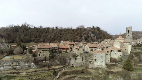 Drone view of small mountain village Stock Footage 102215202