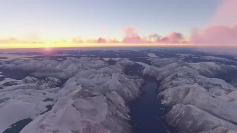 Drone view Snow at sunset in Eikesdal. Norway 库存影片 309065296