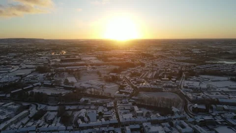 Drone view of a snowy morning Stock Footage 292013169