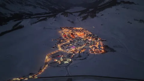 Drone View of Snowy Mountain Landscape in Burqin Xinjiang China Stock Footage 341677087