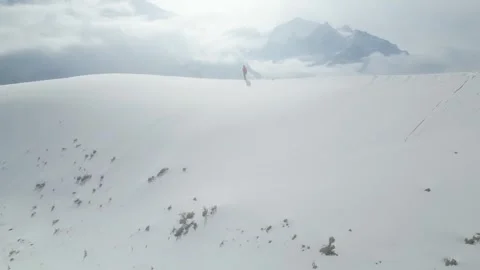 Drone View of Snowy Valley and Mountains, Pakistan Stock Footage 345743601
