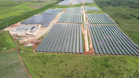 Drone view of solar farm Stock Footage 234641432