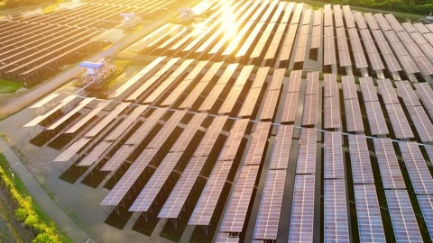 Drone view of solar panels. Video stock 320594641