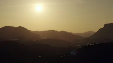 Drone view solar power to electricity for green energy on agricultural land Stock Footage 342168444