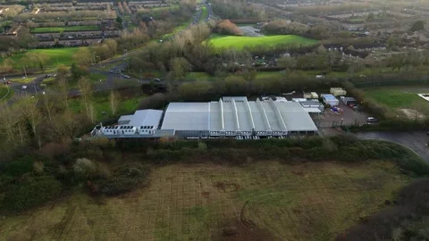 Drone view of specialized cooling infrastructure for a high-density AI data Stock Footage 333022925