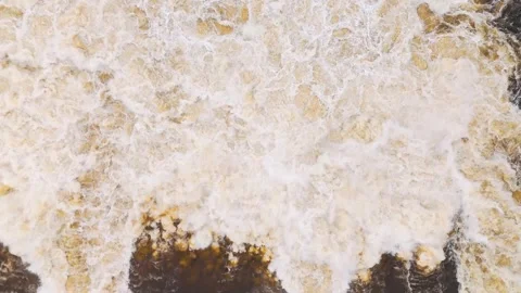 Drone view of spillway below Eau Claire dam Stock Footage 305686721