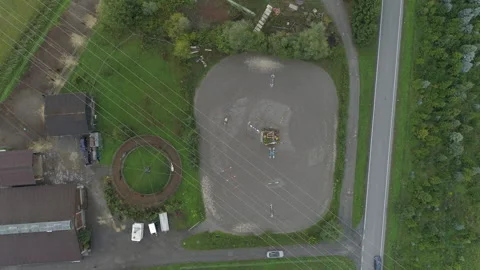 Drone view of a stable in Austria Stock Footage 266900950