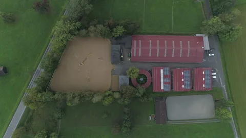 Drone view of a stable in Austria Stock Footage 266903740