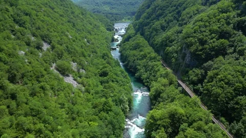Drone View of Štrbački Buk Waterfall in Una National Park Stock-Footage 339472408