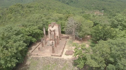 Drone view of Sukhothai Budha Temple, Thailand Stock Footage 111837710