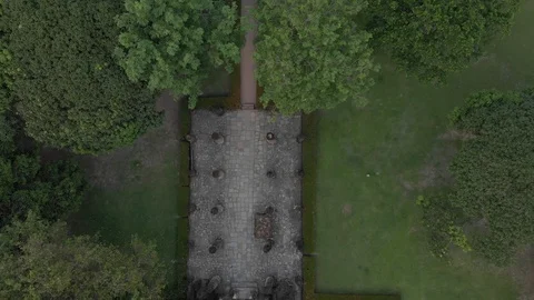 Drone view of Sukhothai temple from a top down view, Thailand Stock Footage 111837800