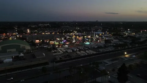 Drone view of summer fair at night in southern California. 動画素材 162078158