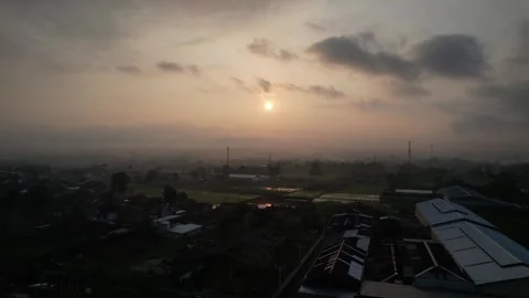 Drone view of sunset and evening atmosphere Stock Footage 261931247