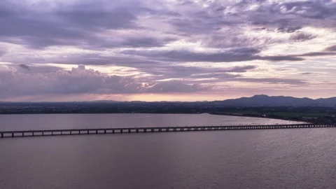 Drone View of Sunset Clouds and Landscape in Lishui Jiangsu China Stock Footage 341613342