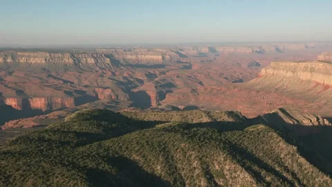 Drone view at sunset of the Grand Canyon of Colorado in Arizona. United States Stock-Footage 336577491