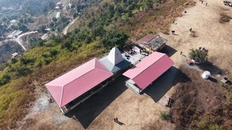 Drone View of Temple in High Altitude India Stock Footage 337626332