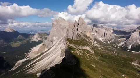 Drone view time-lapse at mountain Seceda in Dolomites Stock Footage 167059293