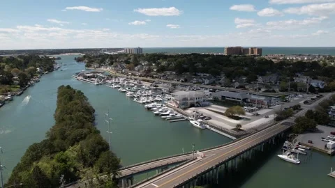 Drone View Timelapse of Inlet  - N Great Neck Rd and Shore Dr Stock Footage 204757510