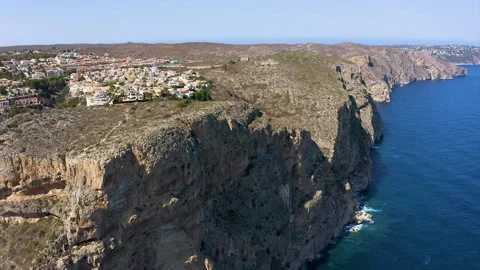 Drone view of the touristic area of Cala del Moraig, Spain. Stock Footage 293933816