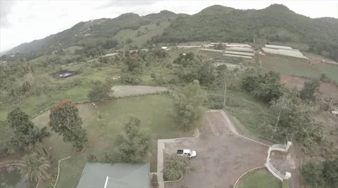 Drone view towards mountains from complex Stock Footage 62529174