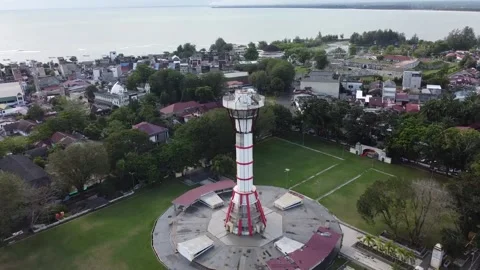 DRONE VIEW TOWER TILL THE OCEAN Stock Footage 201065593