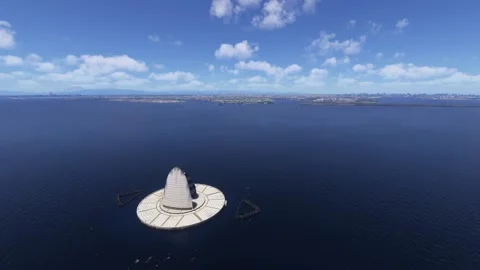 Drone view of Tower of Wind in Kawasaki. Kanagawa. Japan Stock Footage 310472518