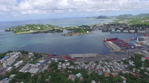 Drone view of town on islands Video stock 63454536