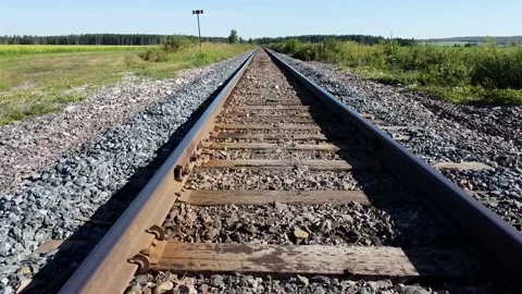 Drone view of train tracks Stock Footage 202988054
